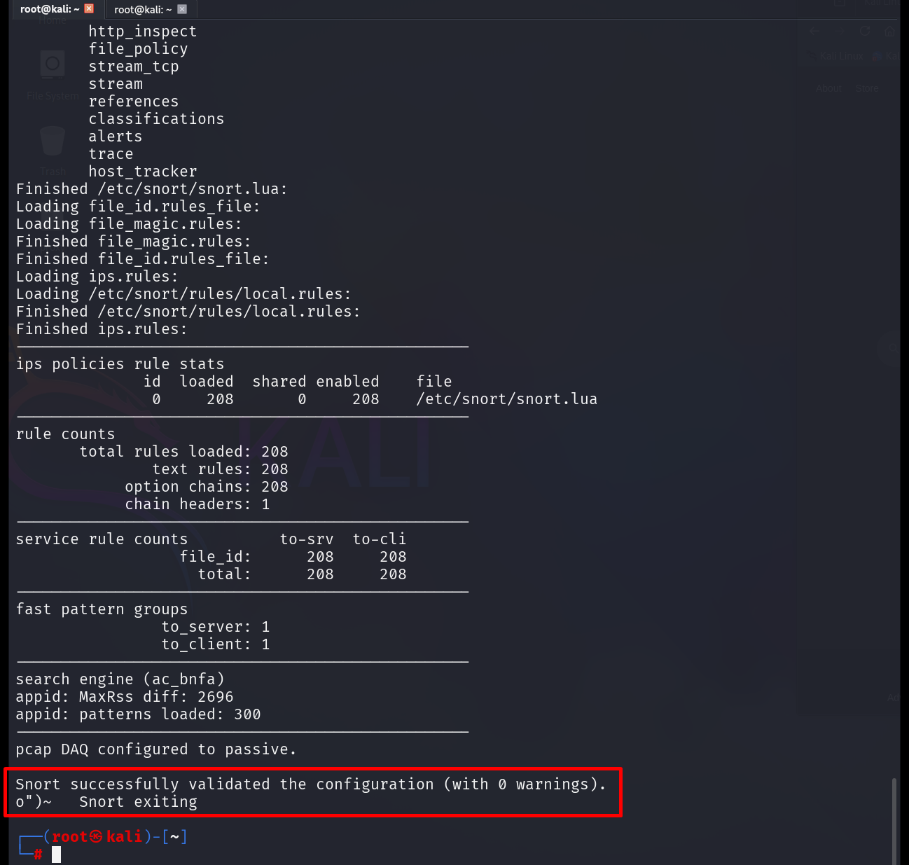 Snort 3 successful validation output