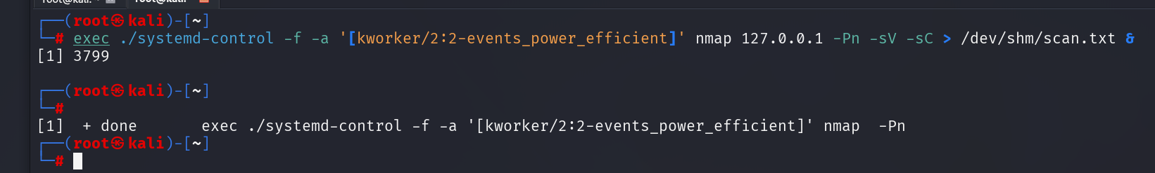 Zapper masquerading nmap as kernel worker